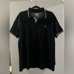 Scott James Black Polo Shirt with White Trim